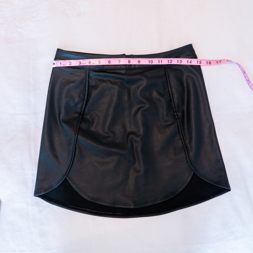 Black faux leather skirt